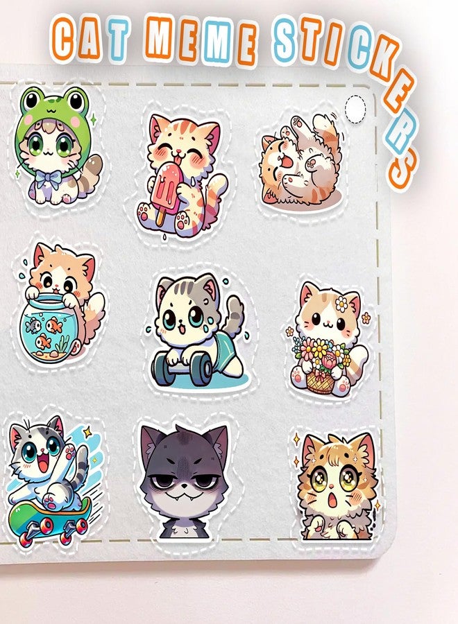 Auconda 100 Pcs Cute Cat Meme Stickers - Funny & Durable Waterproof Vinyl Stickers for Laptops, Water Bottles, Suitcase and DIY Projects， Teens ，Adults or Kids Gift (Cat) - Image 4